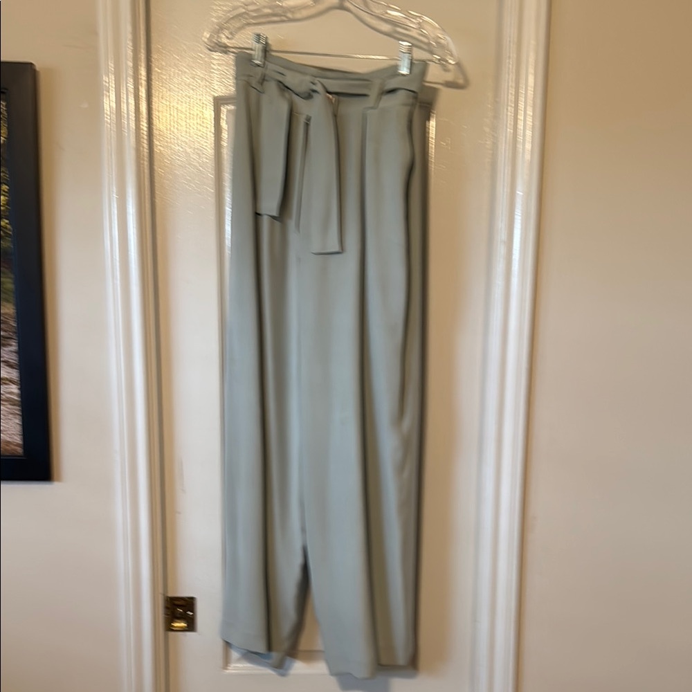 Vintage powder blue pleated silk High-Waisted Pants